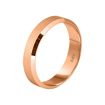 Обручальное кольцо из красного золота матовое 200-000-552