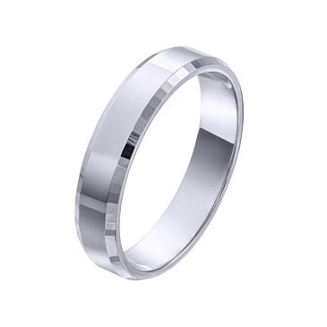 Обручальное кольцо из белого золота шириной 4 мм 210-000-454