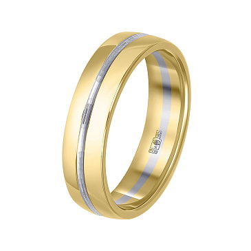 Обручальное кольцо из желтого и белого золота шириной 460-000-879