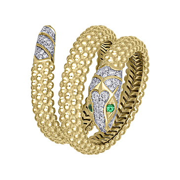 Эксклюзивное кольцо из желтого золота в форме змейки 931937И