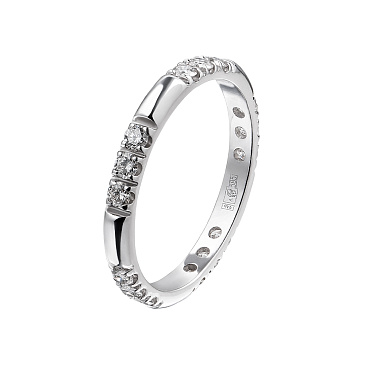 Эксклюзивное кольцо из белого золота с 15 бриллиантами 921577Б