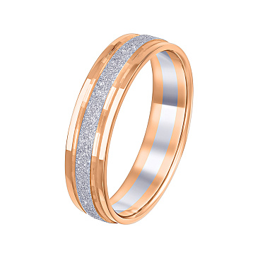 Обручальное кольцо из белого и красного золота шириной 5 мм 450-000-718