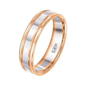 Обручальное кольцо из красного и белого золота 450-000-992