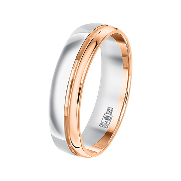 Обручальное кольцо из белого и красного золота 430-000-307
