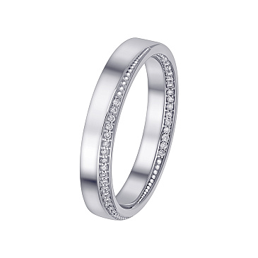 Обручальное кольцо из белого золота с бриллиантами 921922Б
