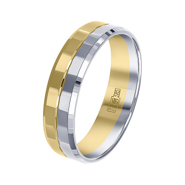 Обручальное кольцо из желтого и белого золота 440-000-914